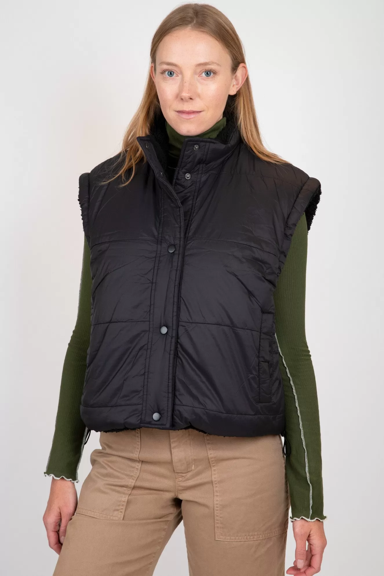 Best Alicia Reversible Puffer Sherpa Vest Jackets & Coats