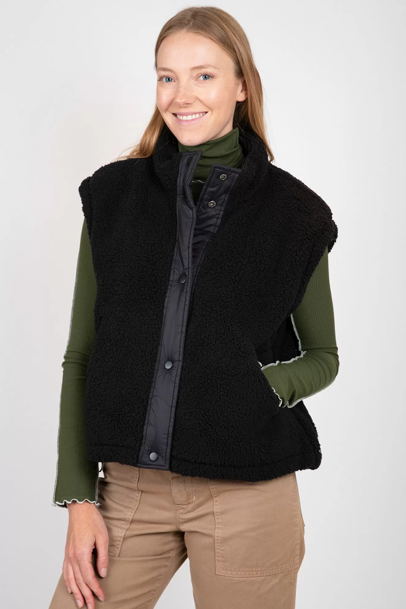 Best Alicia Reversible Puffer Sherpa Vest Jackets & Coats