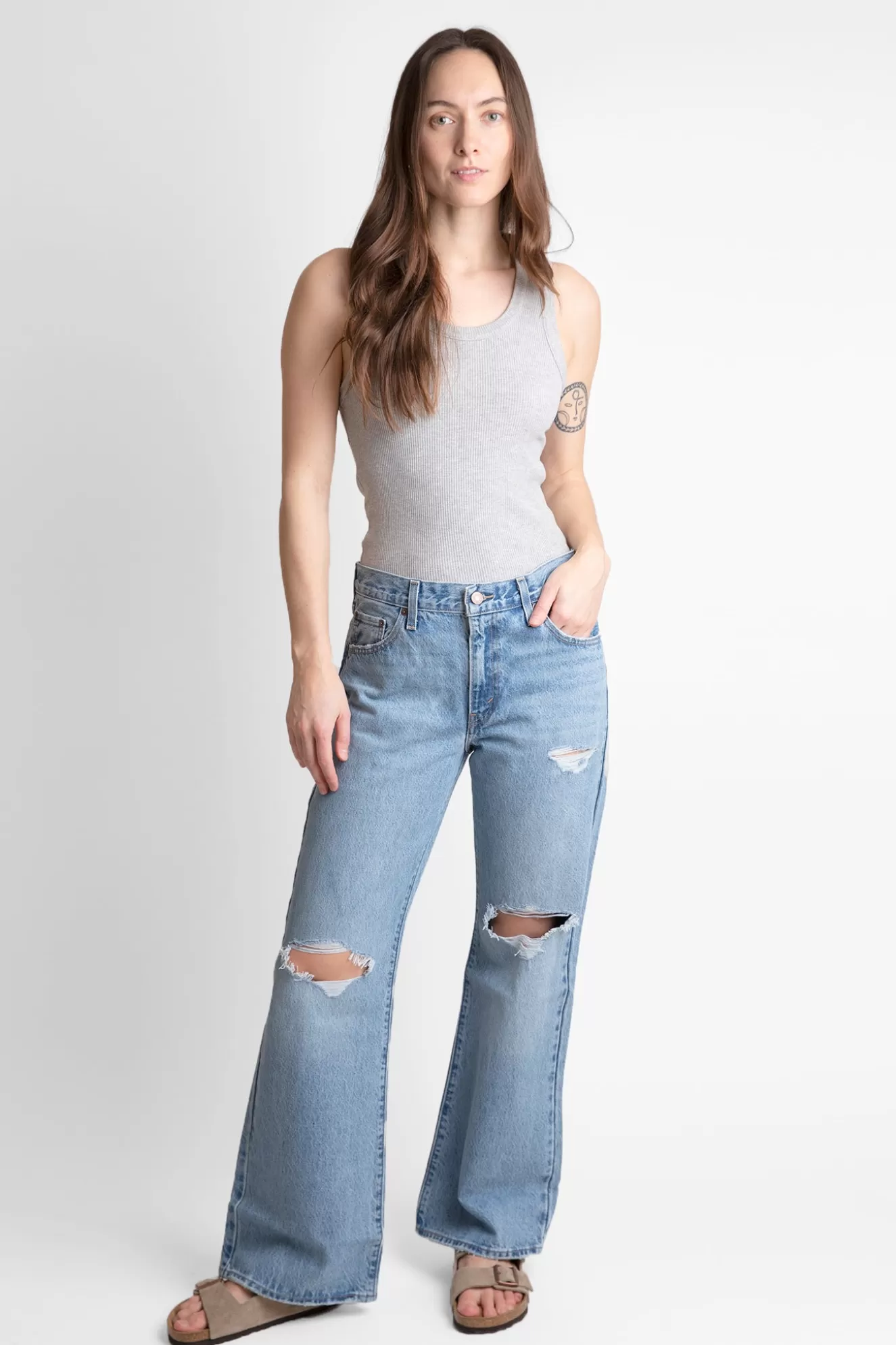 Sale Baggy Bootcut Jeans Denim