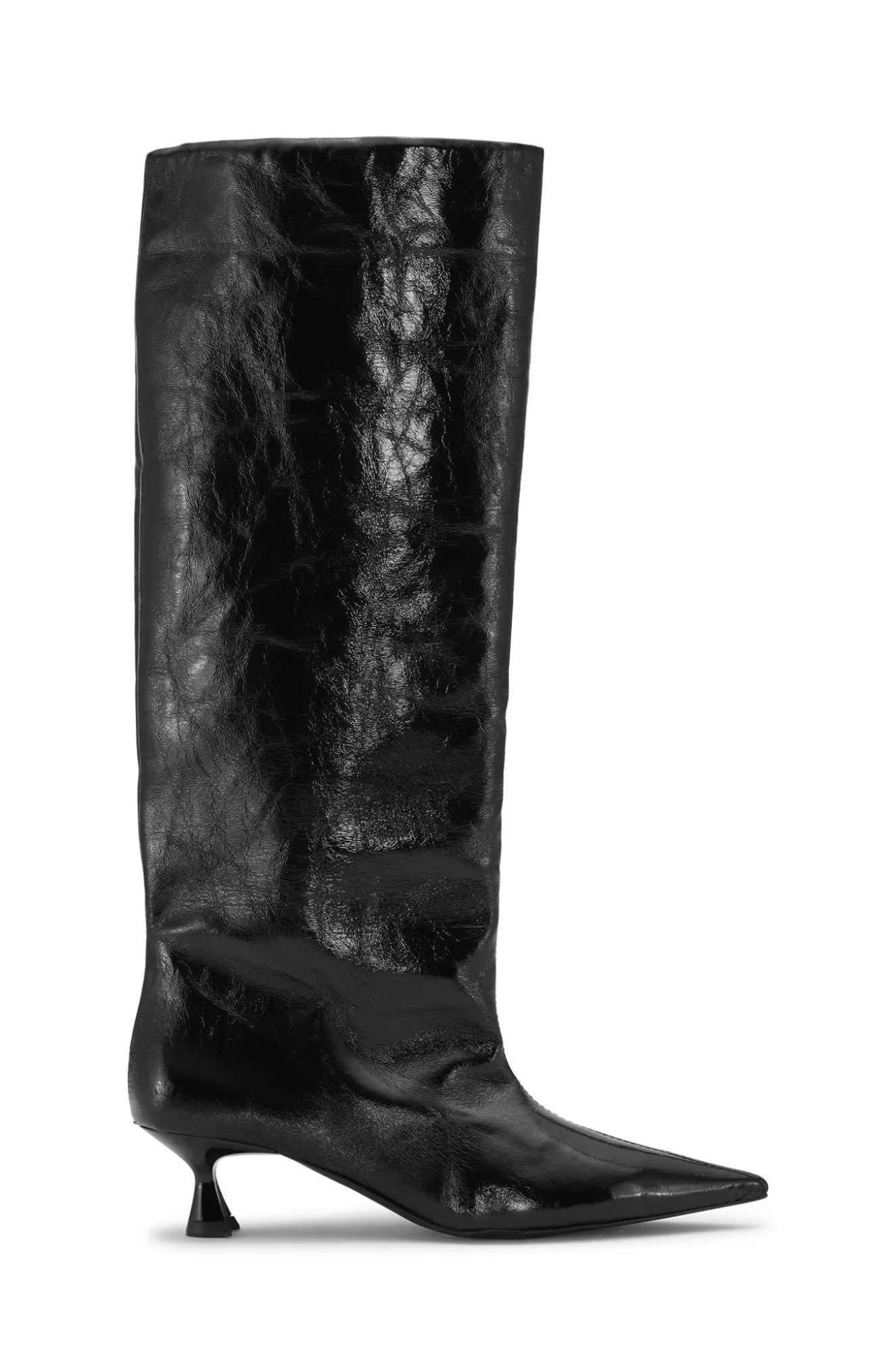 Cheap Black Soft Slouchy High Shaft Boots Boots