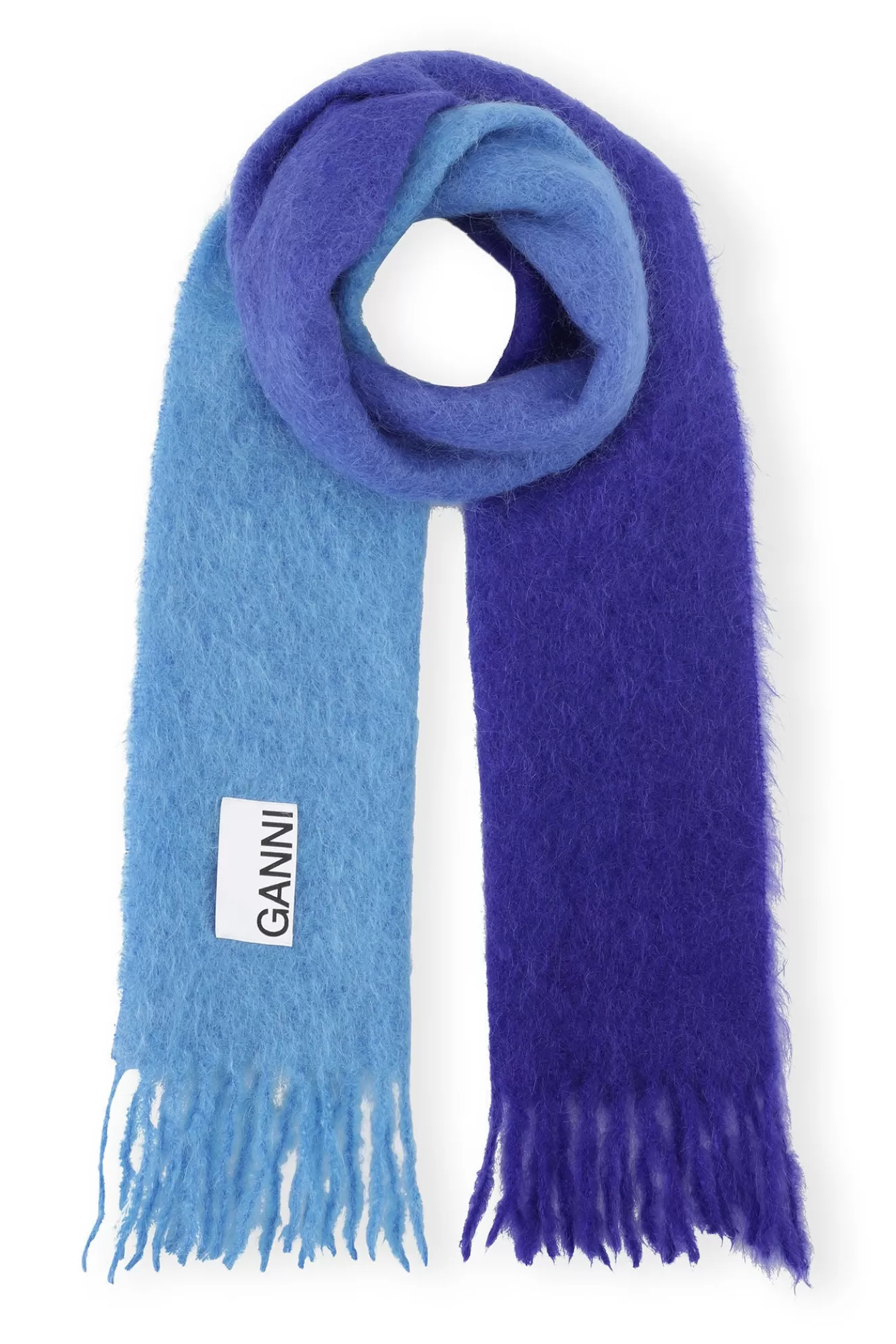 Best Blue Mohair Gradient Scarf Scarves & Gloves