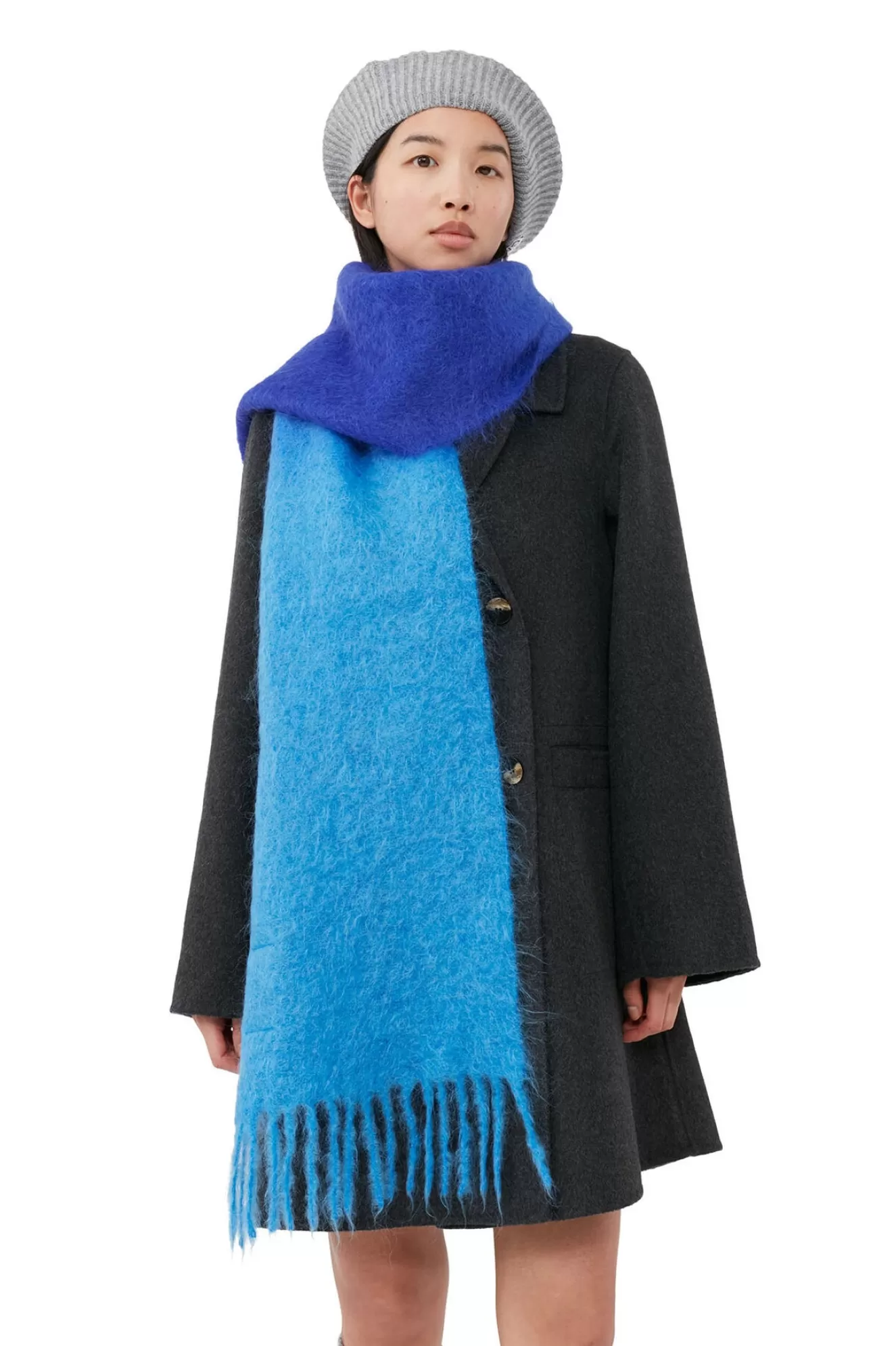 Best Blue Mohair Gradient Scarf Scarves & Gloves