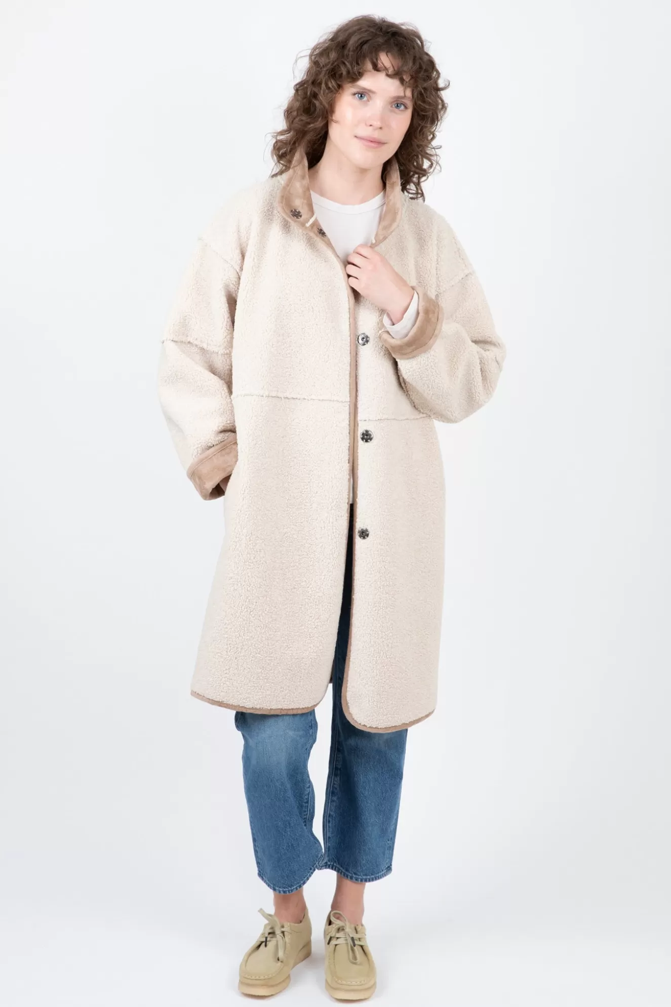 Best Cara Lux Sherpa Long Jacket Jackets & Coats