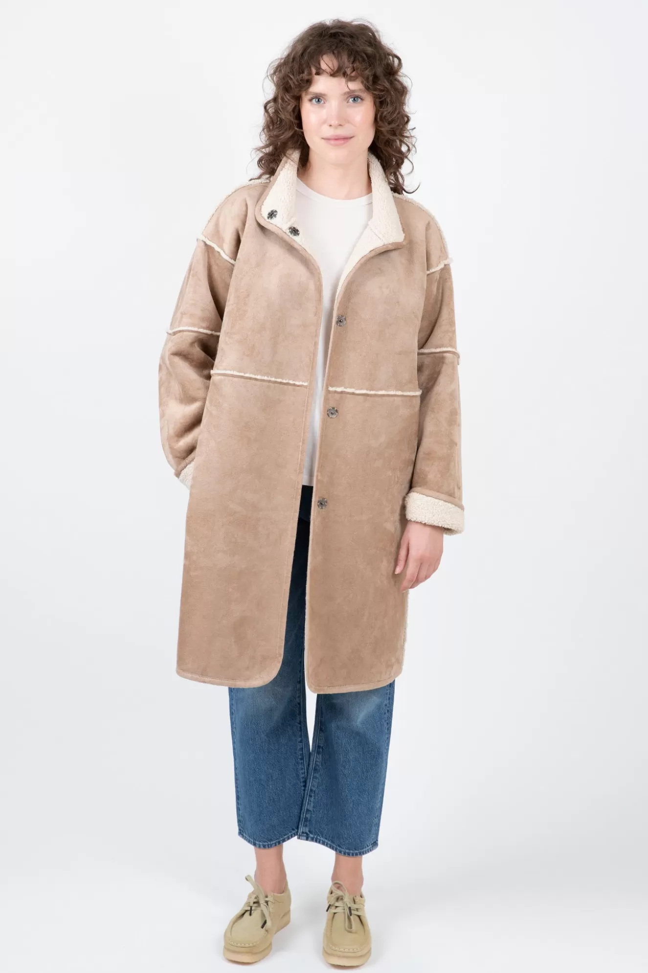 Best Cara Lux Sherpa Long Jacket Jackets & Coats