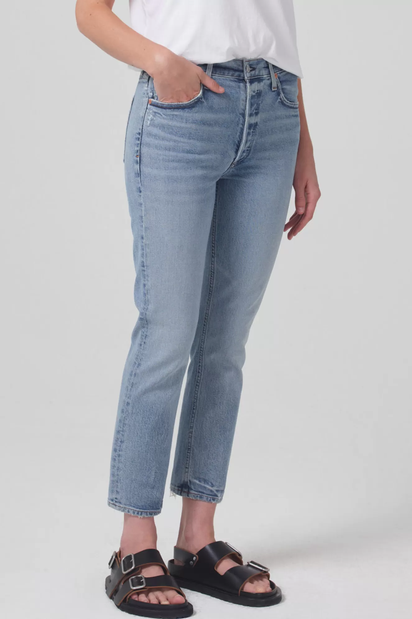 Flash Sale Charlotte High Rise Crop Straight Denim