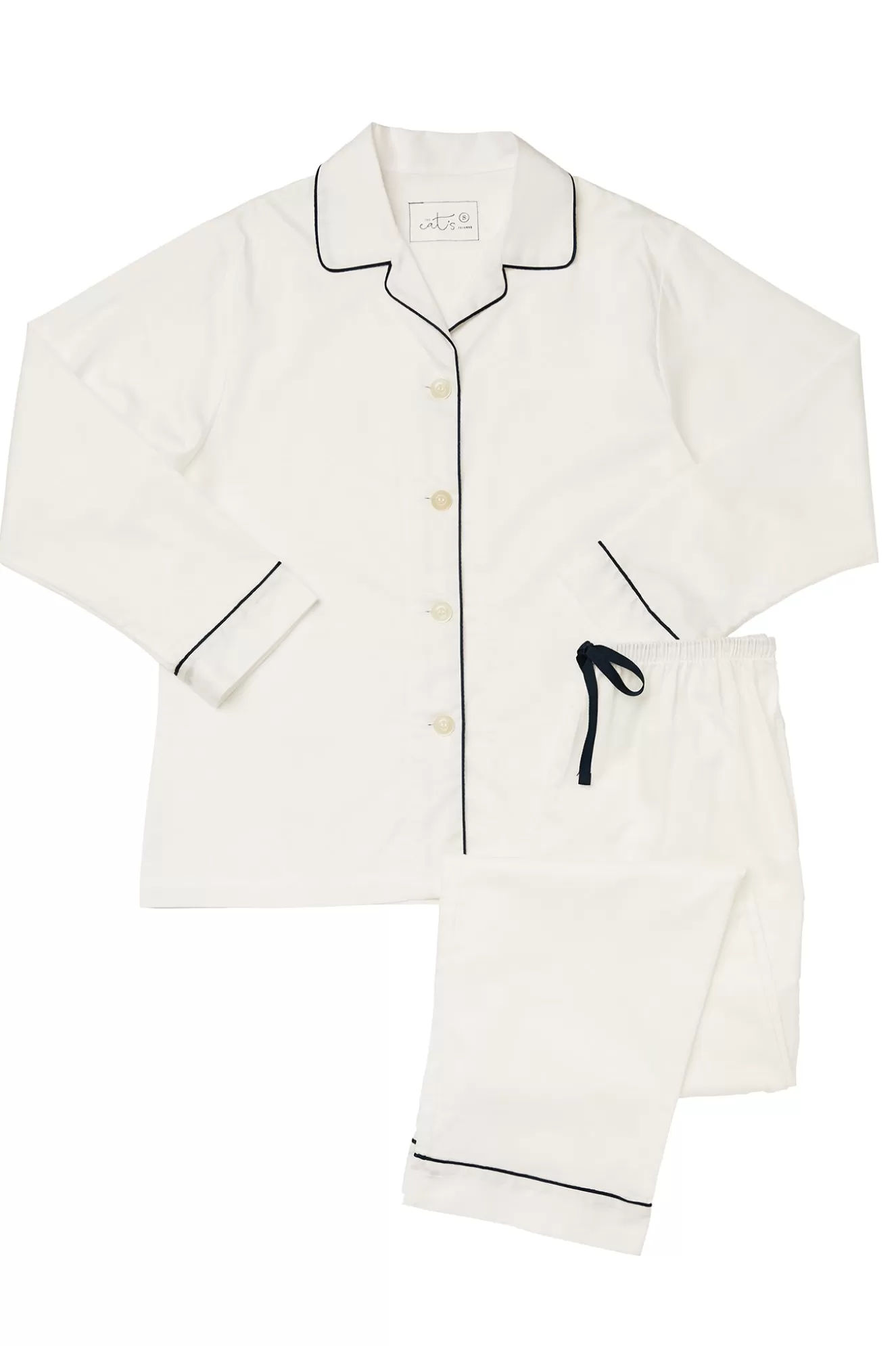 Clearance Classic White Luxe Pima Pajama Set Sleepwear