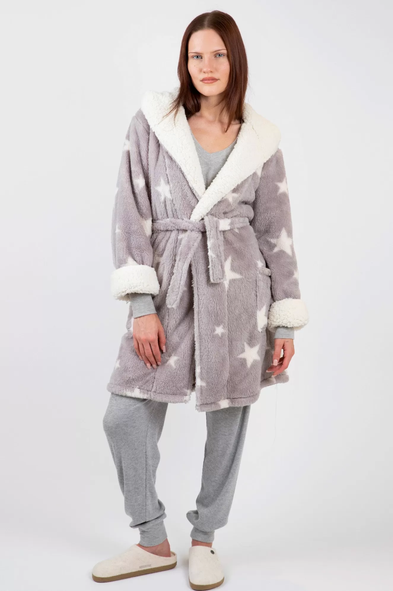 Cheap Cozy Plush Robe Sleepwear