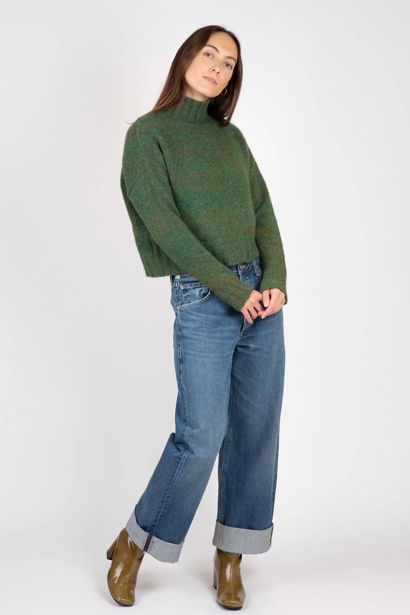 Sale Cropped Chunky Mock Neck Sweater Sweaters & Knits