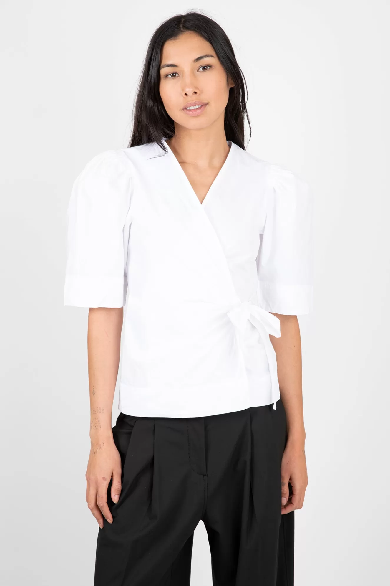 Online Drapey Wrap Blouse Tops