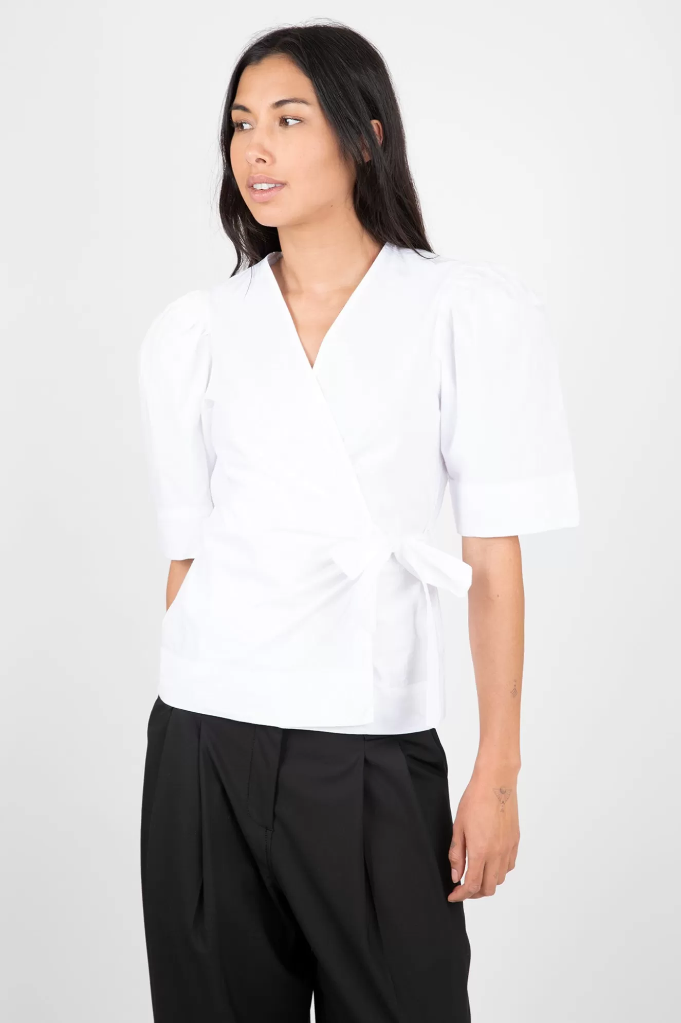 Online Drapey Wrap Blouse Tops