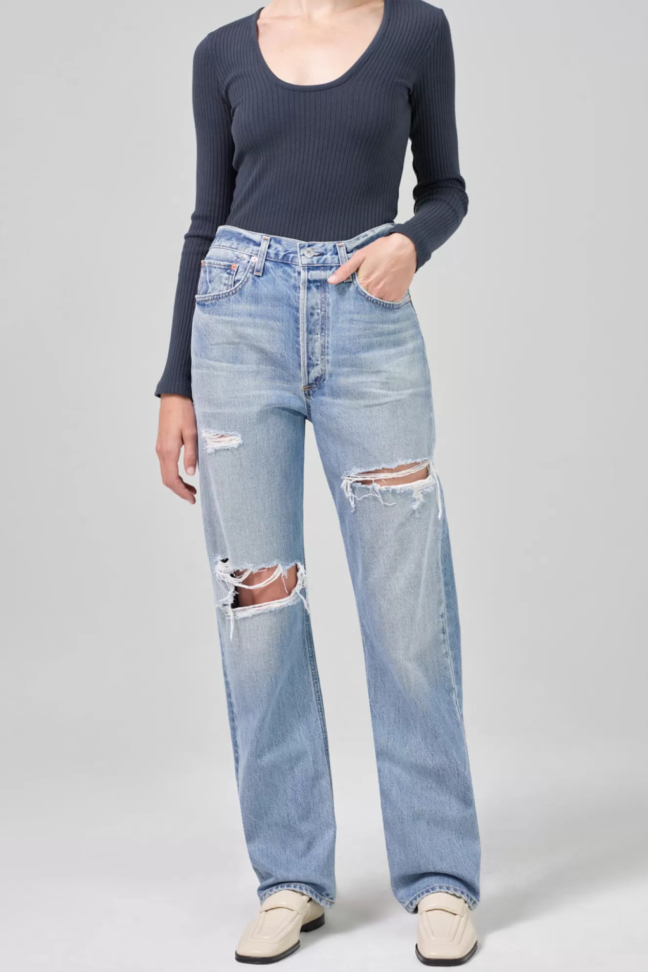 Cheap Eva Relaxed Baggy Denim