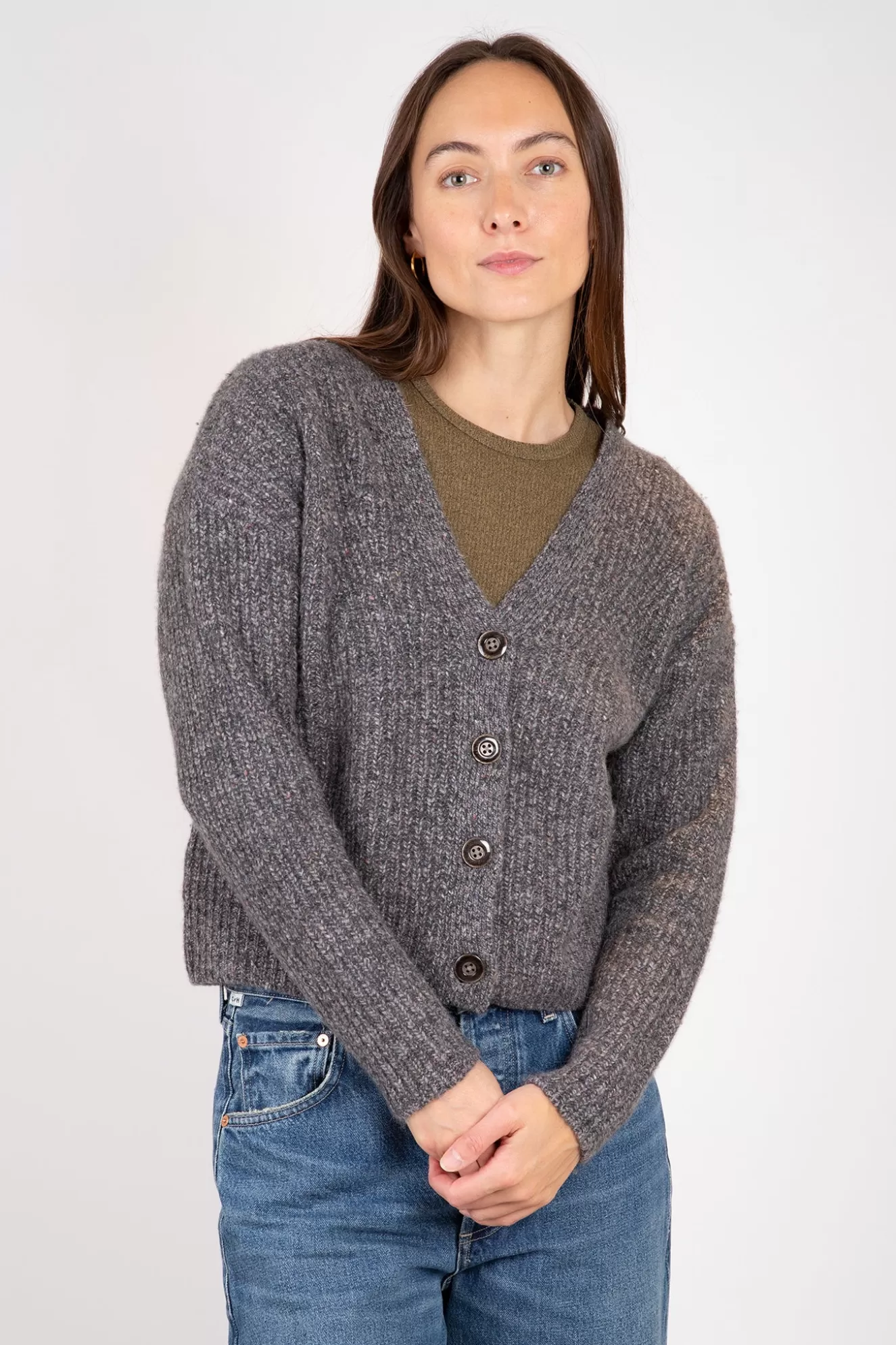 Discount Full Fashioned V-Neck Cardi Sweaters & Knits