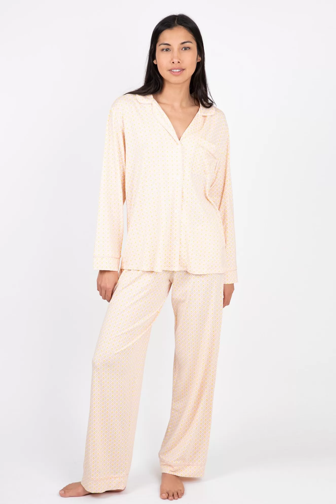 Online Gisele Printed Tencel Modal Long Pj Set Sleepwear