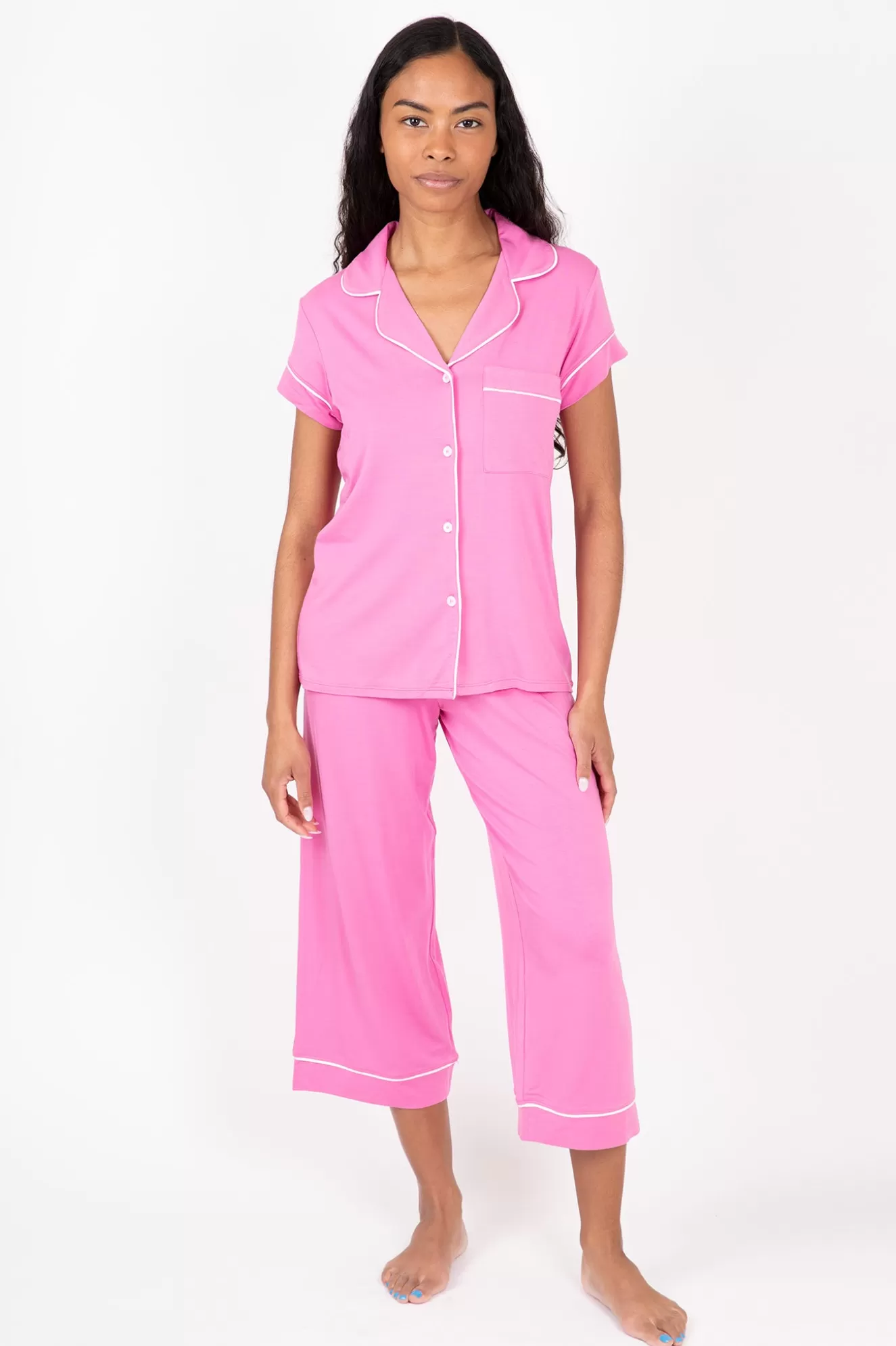 Sale Gisele Short Sleeve Cropped Pj Set Sleepwear