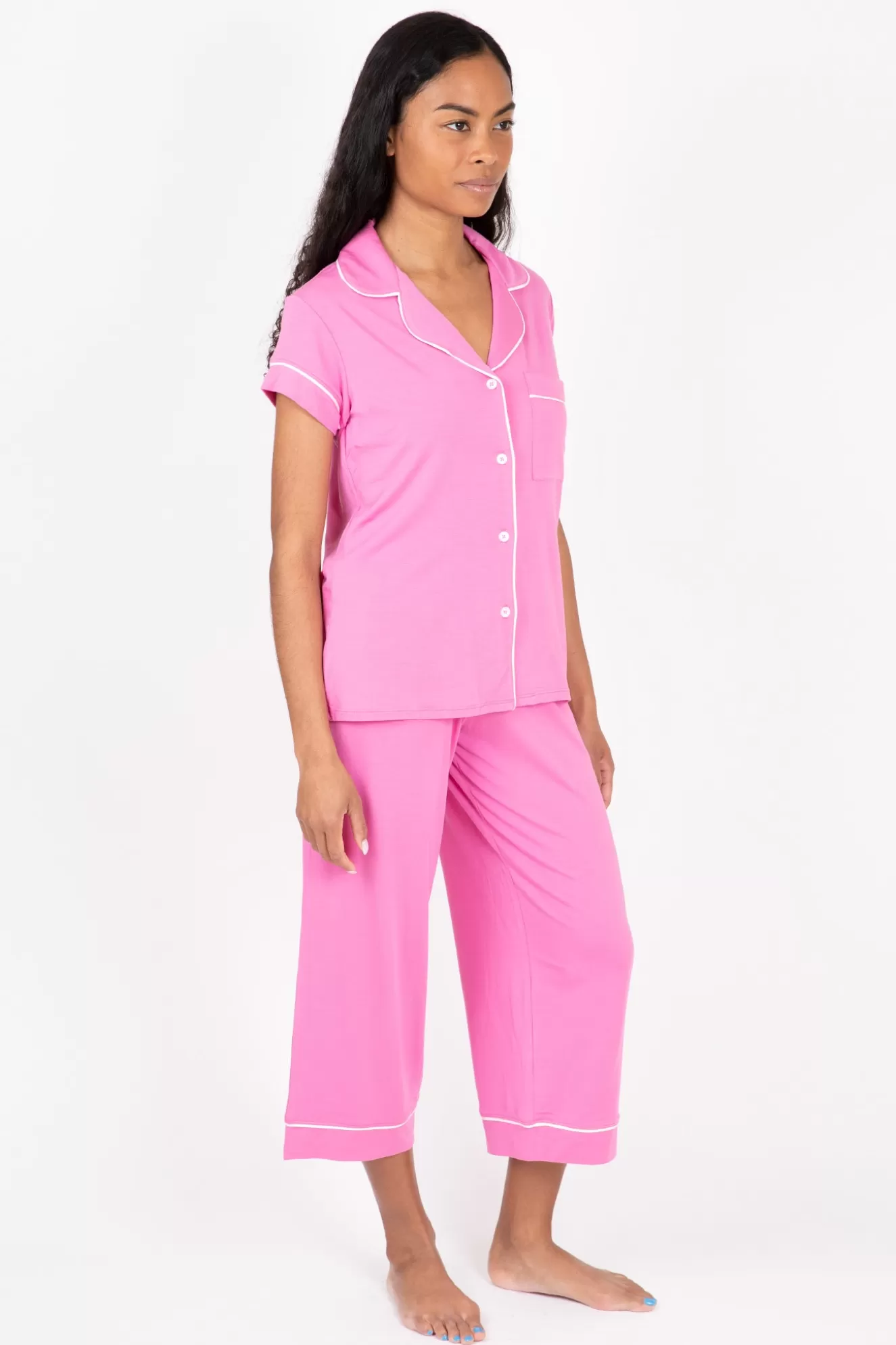 Sale Gisele Short Sleeve Cropped Pj Set Sleepwear