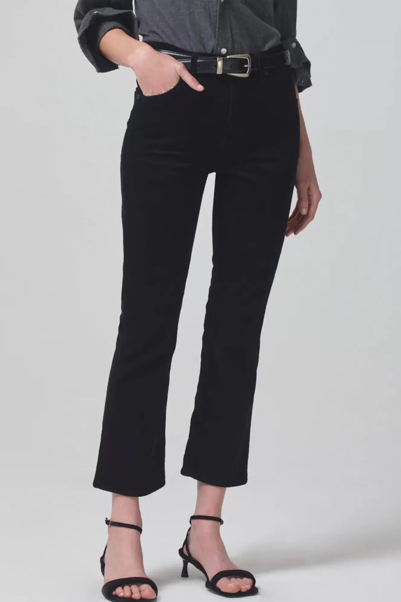 Hot Isola Mid Rise Cropped Boot Corduroy Pants