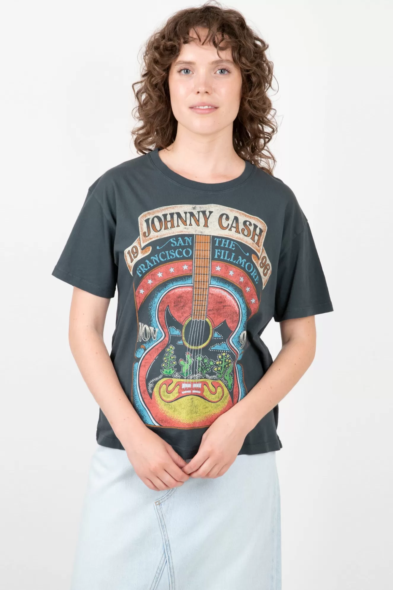 Best Sale Johnny Cash Fillmore Show Boyfriend Tee T-Shirts