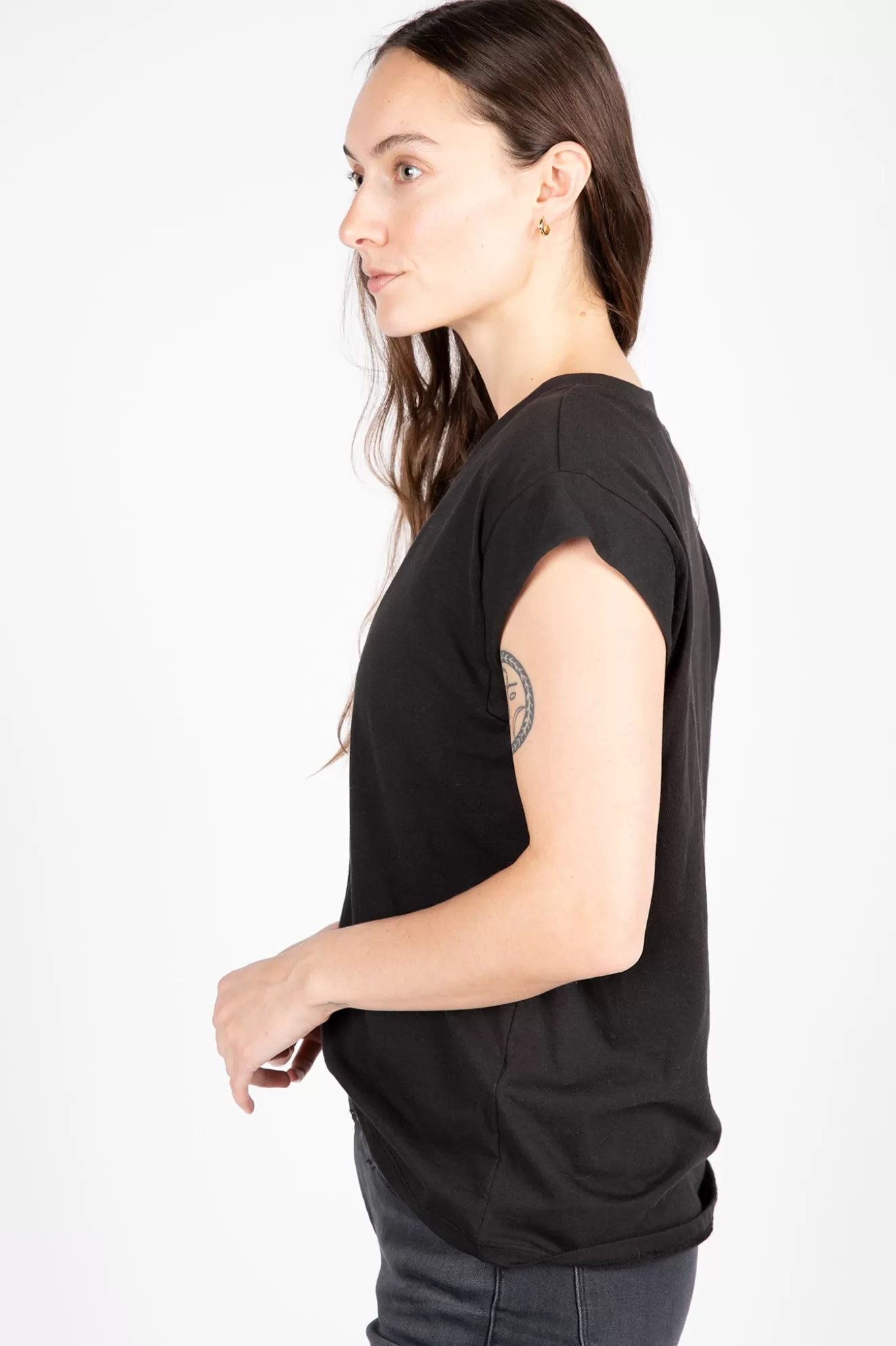 Shop Le Mid Rise V Neck Tee T-Shirts