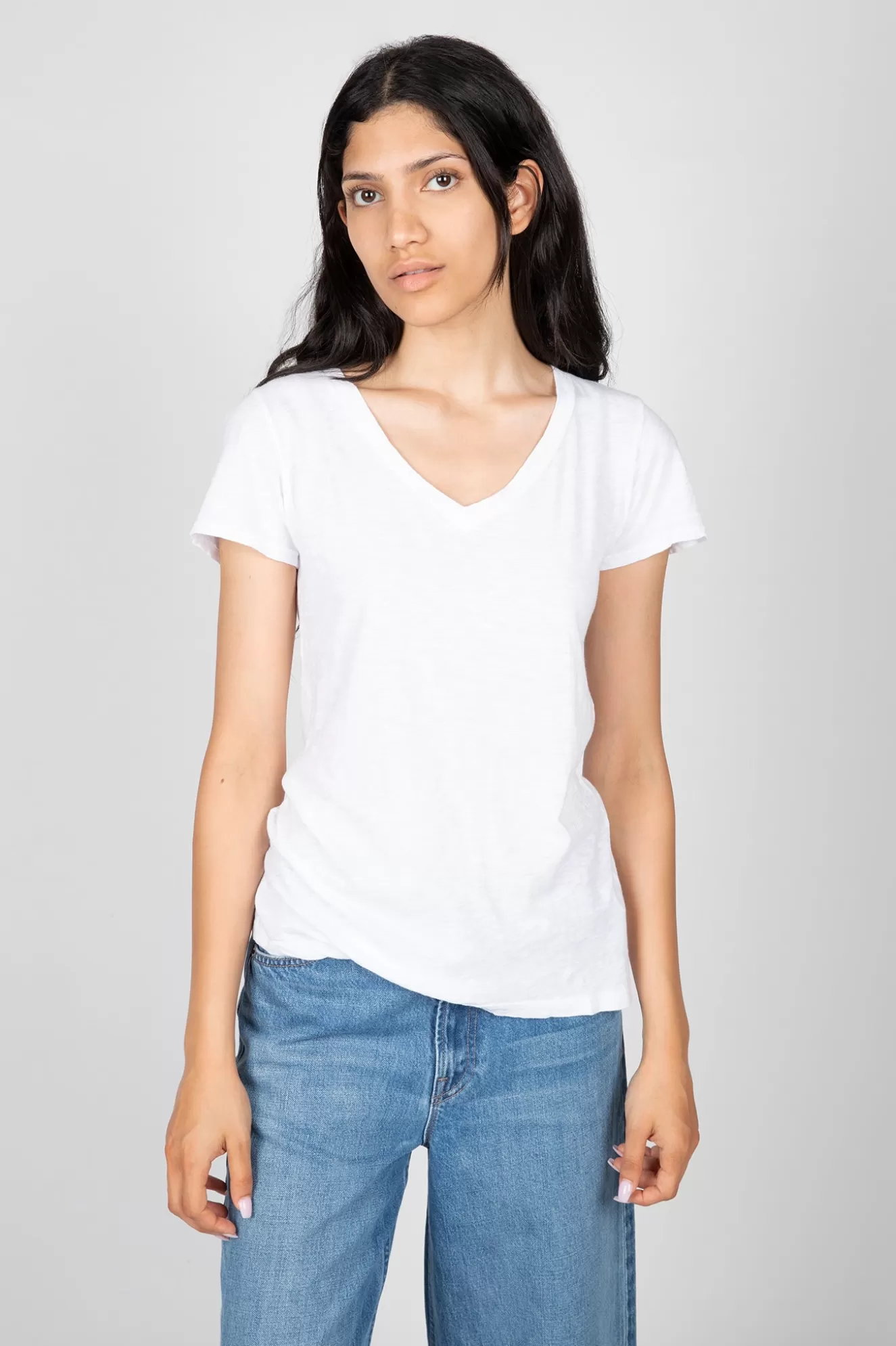 Flash Sale Lilith Cotton Slub V-Neck Tee T-Shirts