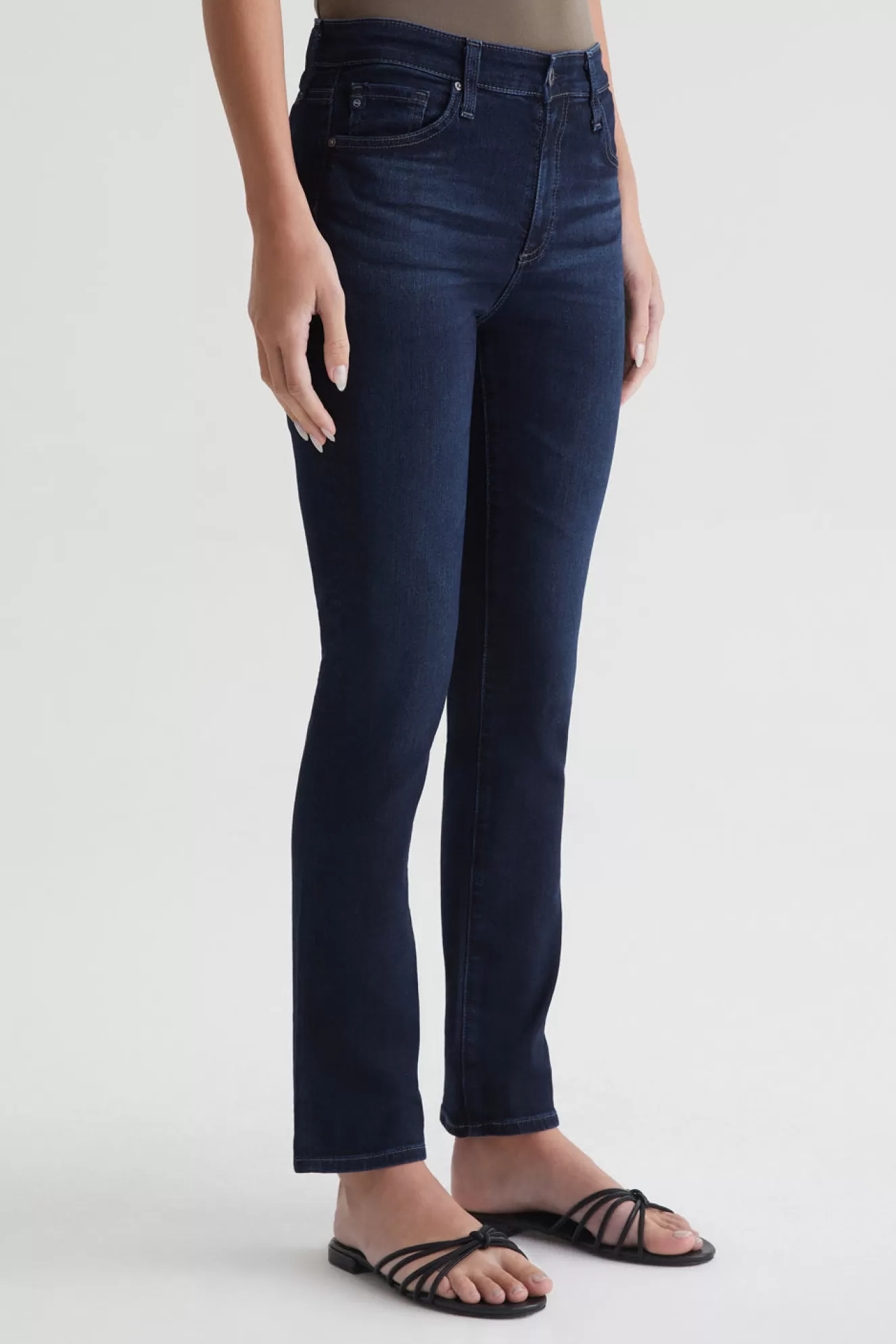 Discount Mari High-Rise Slim Straight Denim