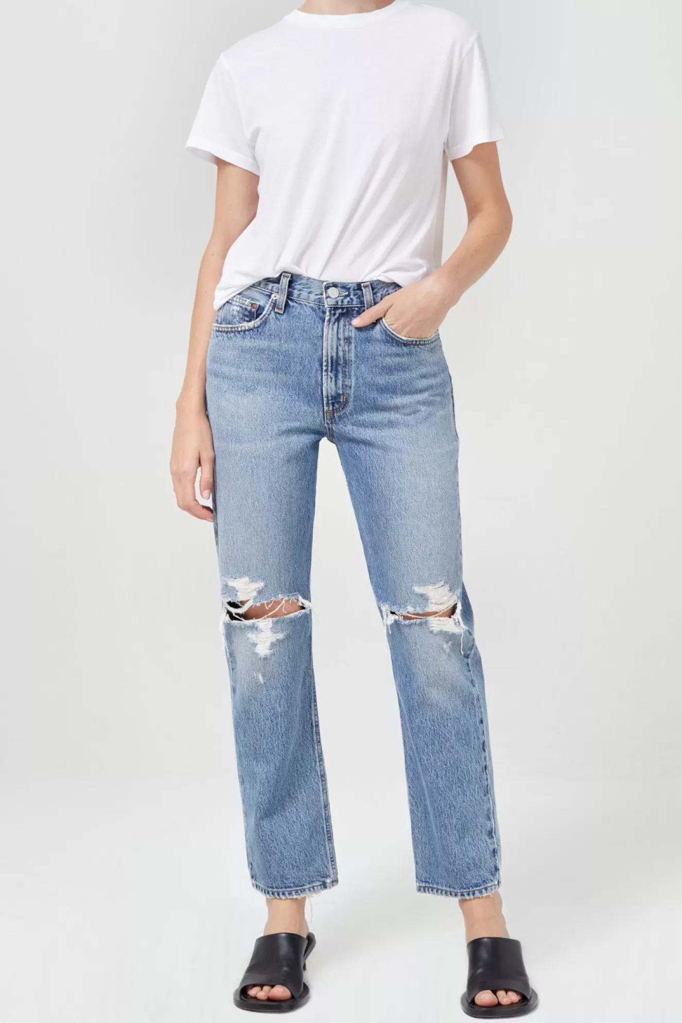 Sale Mia Mid Rise Straight Denim