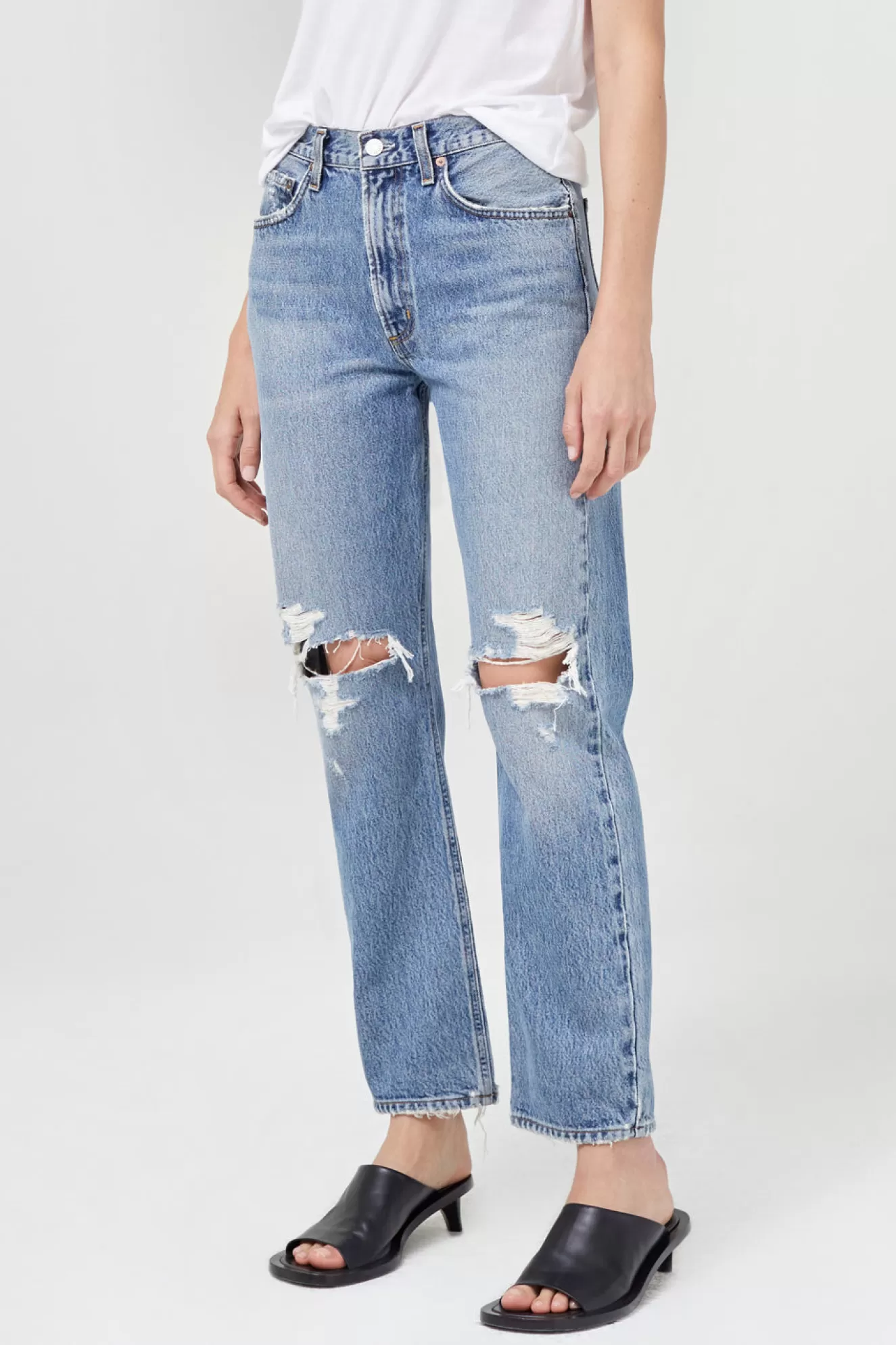 Sale Mia Mid Rise Straight Denim