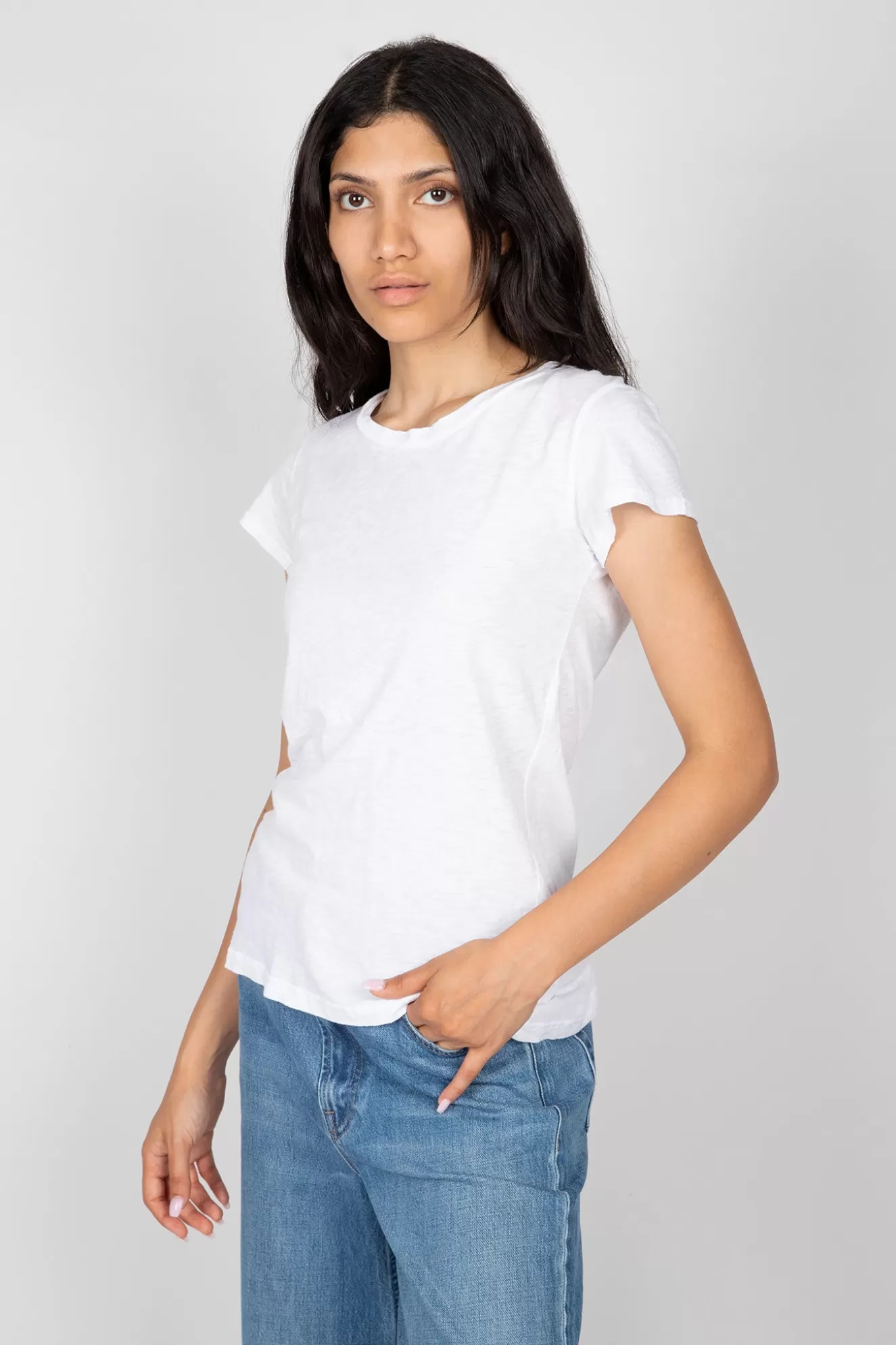 Store Odelia Cotton Slub Crew Neck Tee T-Shirts