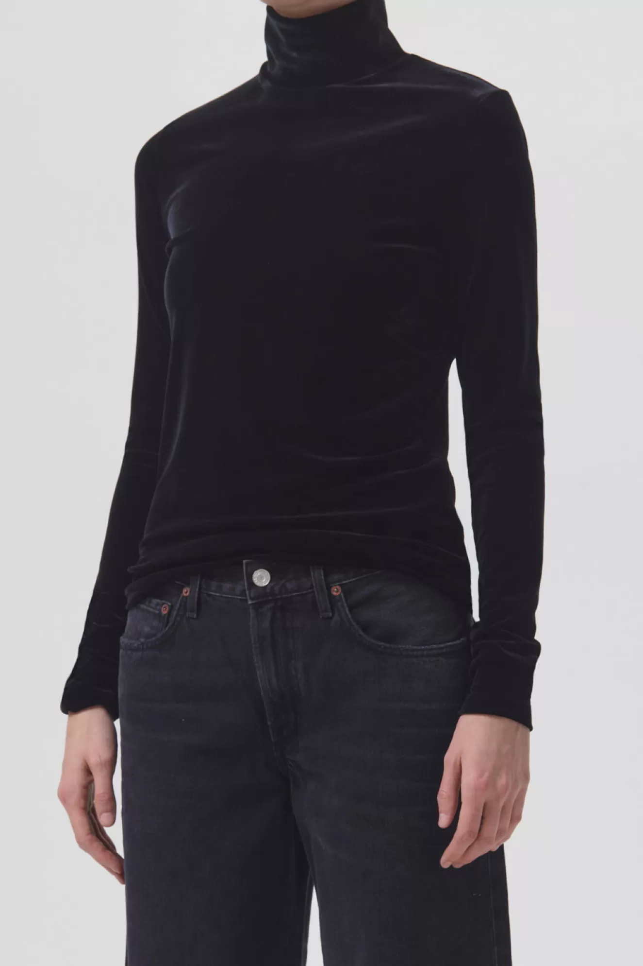 Flash Sale Pascale Velvet Turtleneck Tops