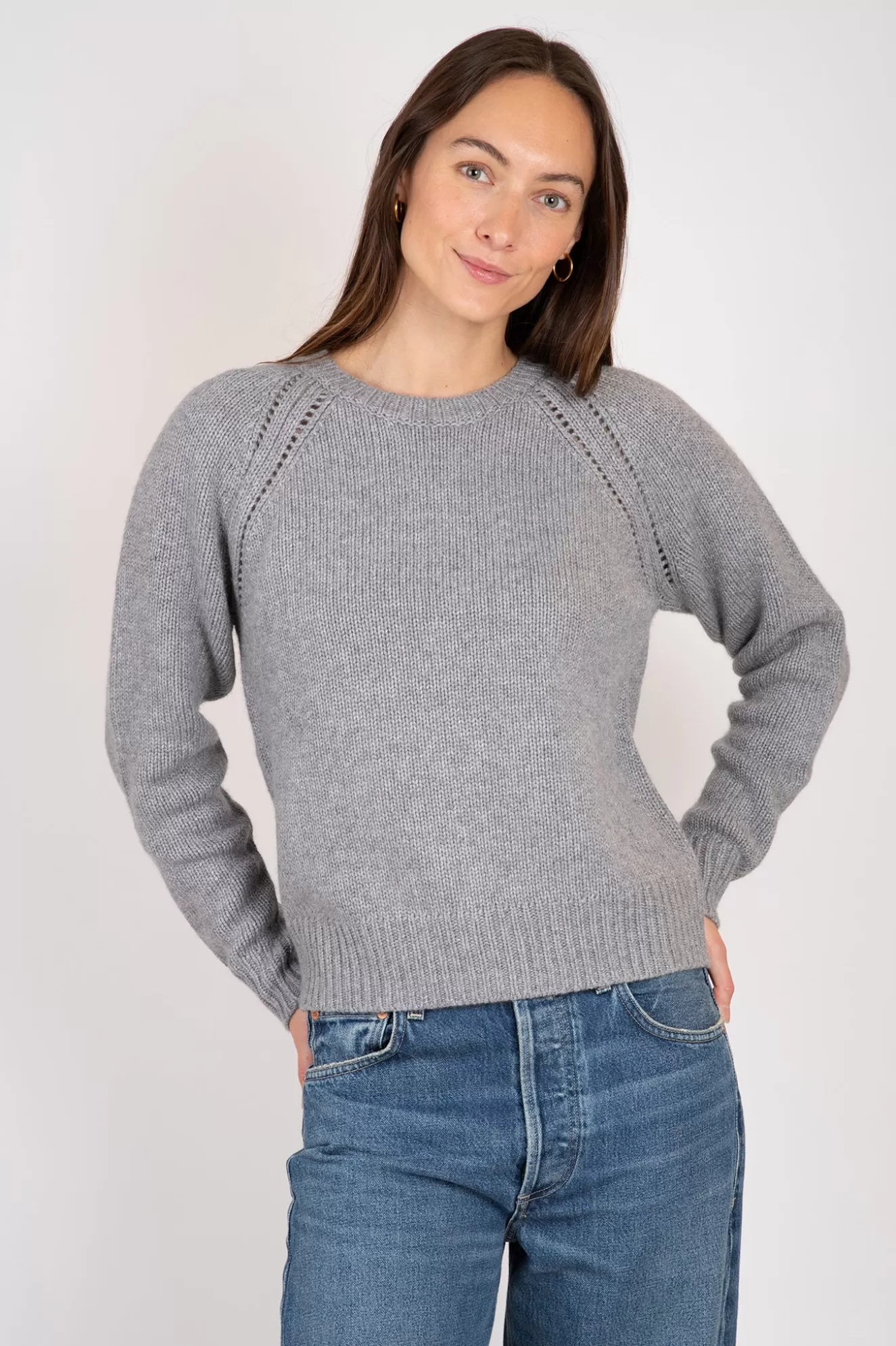 Fashion Relaxed Open Raglan Crew Sweaters & Knits