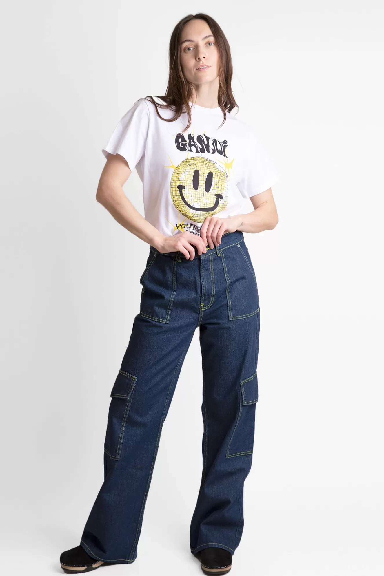 Outlet Rinse Denim Angi Jeans Denim