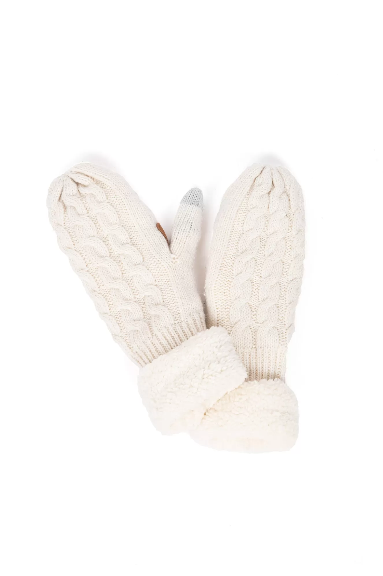 Shop Sherpa Cable Knit Mittens Scarves & Gloves