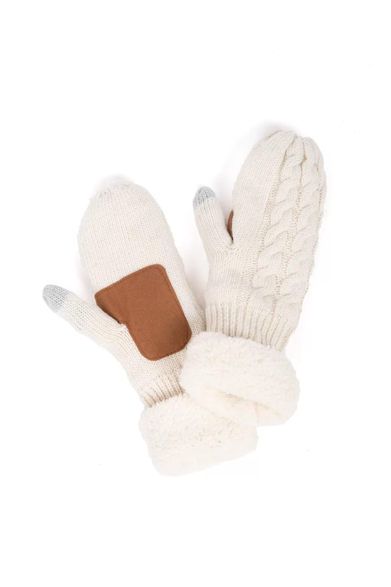 Shop Sherpa Cable Knit Mittens Scarves & Gloves