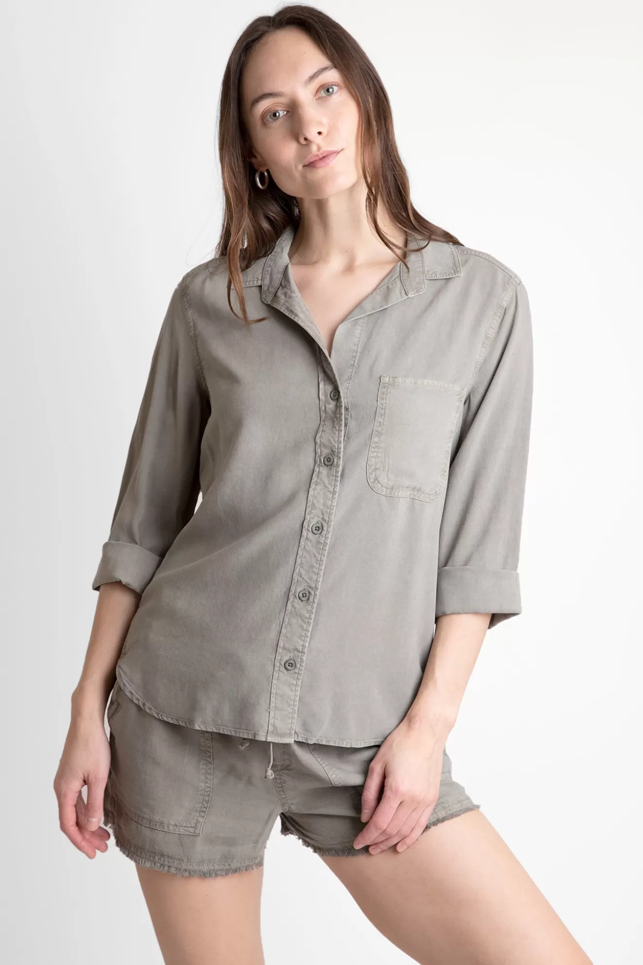 Flash Sale Shirt Tail Button Down Tops