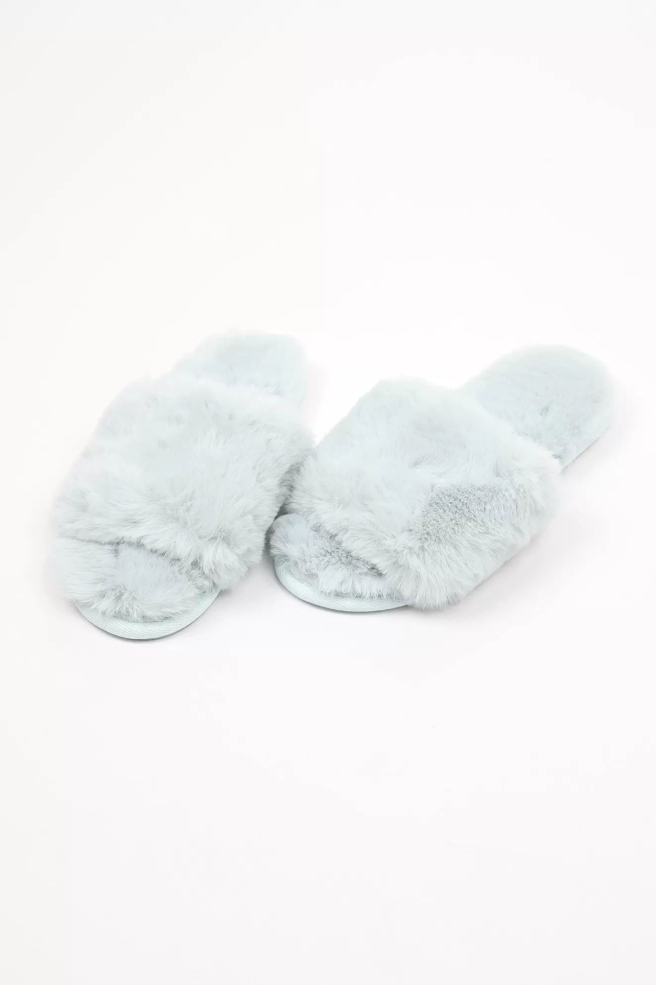 Fashion Waterfront Solid Faux Fur Slide Slippers